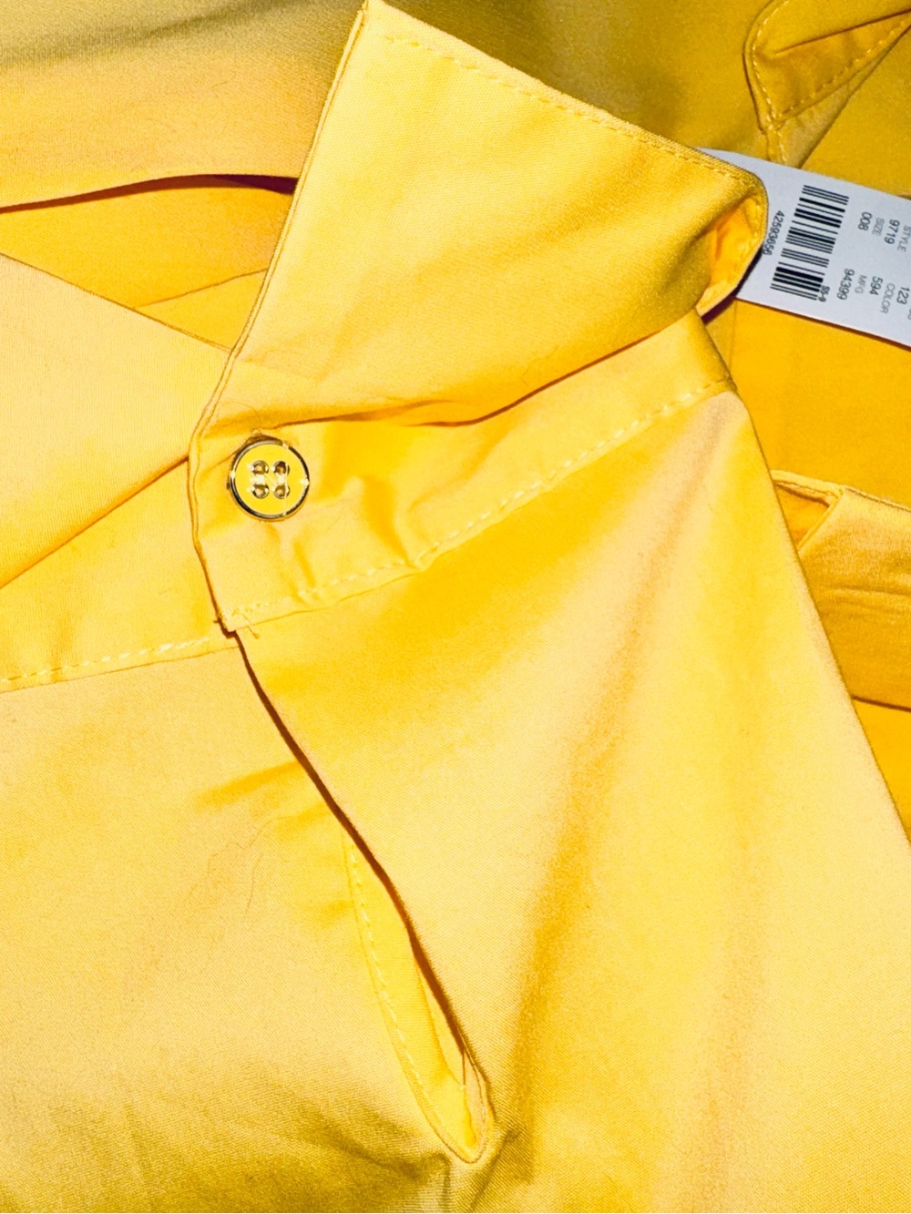New York & Company Women's Large Yellow Business Casual Button Front Blouse NWT - Picture 4 of 7